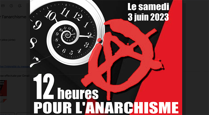 12 h POUR L’ANARCHISME le samedi 3 juin 2023 à Paris